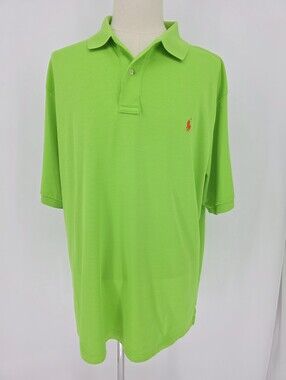 Polo Ralph Lauren Polo Shirt 2XB 2X Big Tall Lime Green Cotton Pony Logo